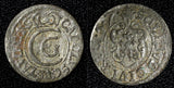Swedish Livonia City of Riga Carl X Gustav Silver 1657 1 Solidus KM# 50 (27 767)