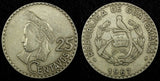 GUATEMALA Copper-Nickel 1967 25 Centavos Small Date Light Toned KM# 269 (2 560)