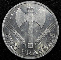 France Aluminum 1944 B 50 Centimes WWII Issue Beaumont Mint KM# 914.2 (24 974)