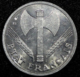 France Aluminum 1944 B 50 Centimes WWII Issue Beaumont Mint KM# 914.2 (24 974)