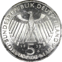 GERMANY Silver 1973 G 5 Mark Frankfurt National Assembly NGC MS63 KM#137 (031)