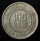 BRAZIL Copper-Nickel 1935 100 Reis Rio de Janeiro Mint KM# 518 (27 782)