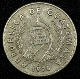 Guatemala Copper-Nickel 1974 10 Centavos Guatemala City Mint KM# 274 (24 635)