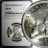 Australia Silver 1954 Florin Royal Visit of Elizabeth II NGC AU58 KM# 55 (004)