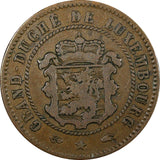 Luxembourg William III Bronze 1860 A 5 Centimes Paris Mint KM# 22.2 (24 502)