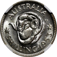 Australia Elizabeth II Silver 1953 1 Shilling Royal Mint NGC MS65 KM# 53 (043)