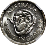 Australia Elizabeth II Silver 1953 1 Shilling Royal Mint NGC MS65 KM# 53 (043)