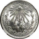 Mexico ESTADOS UNIDOS MEXICANOS Silver 1944 M 1 Peso NGC MS64 GEM BU KM# 455 (9)