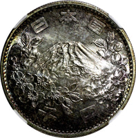 JAPAN Silver S39 1964 1000 Yen Olympics, Tokyo NGC MS67 Nice Toned Y# 80 (18)