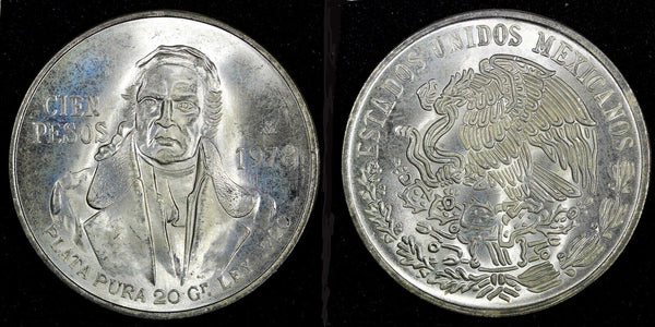 Mexico ESTADOS UNIDOS MEXICANOS Silver 1978 Mo 100 Pesos UNC 39mm KM# 483.2 (59)