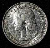 Netherlands Wilhelmina Silver 1893 25 Cents ch.VF SCARCE KM# 115 (28 347)
