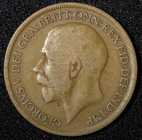 Great Britain George V Bronze 1916 1 Penny KM# 810 (28 287)