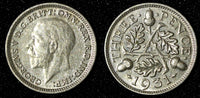 Great Britain George V Silver 1931 3 Pence KM# 831 (28 329)
