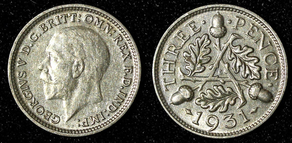 Great Britain George V Silver 1931 3 Pence KM# 831 (28 329)