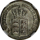 German States WÜRTTEMBERG Silver 1873 1 Kreuzer NGC UNC DETAILS KM# 612 (04)