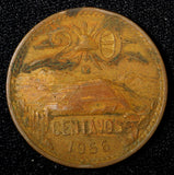 MEXICO  Bronze 1956 Mo 20 Centavos  KM# 440 (27 541)