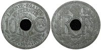 FRANCE  Lindauer Zinc 1941 10 Centimes WWII Issue XF KM# 896 (24 935)