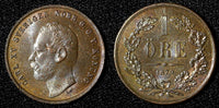 Sweden Carl XV Adolf Bronze 1870 L.A.1 Ore Choice UNC Condition KM# 705 (28 219)