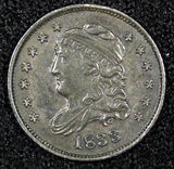 US Silver 1833 Half Dime Liberty Cap (no mint mark) ch.XF Toned KM# 47 (866)