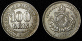 BRAZIL Pedro II  1878 100 Reis Rio de Janeiro BETTER DATE  XF KM# 477  (27 512)