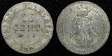 French Guiana Louis Philippe I Silver 1846 A  10 Centimes Toned KM# A2 (27 144)