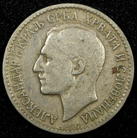 Yugoslavia 	Alexander I Nickel-Bronze 1925 1 Dinar KM# 5 (24 532)