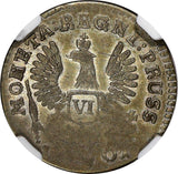 POLAND EAST PRUSSIA Elizabeth Silver 1761 6 Groszy NGC AU53 RARE C# 45 (014)