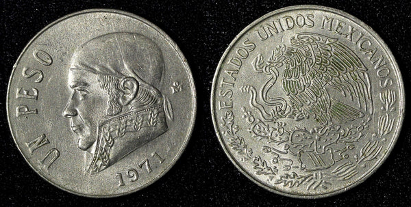Mexico ESTADOS UNIDOS MEXICANOS 1971 Peso José Morelos KM# 460 (27 996)