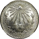 Mexico ESTADOS UNIDOS MEXICANOS Silver 1944 M 1 Peso NGC MS64 GEM BU KM# 455 (8)