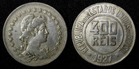 BRAZIL Copper-Nickel 1927 400 Reis Liberty 30.2mm KM# 520 (27 793)