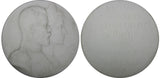 RUSSIA Bisque Porcelain Medal 1896 Nicholas II and Alexandra Visit France 89 mm