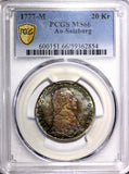 AUSTRIA SALZBURG Silver 1777 M 20 Kreuzer PCGS MS66 TOP GRADED RAINBOW KM# 431