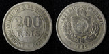 BRAZIL Pedro II Copper-Nickel 1882 200 Reis 32 mm KM# 478 (27 811)