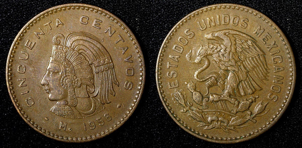 Mexico ESTADOS UNIDOS MEXICANOS Bronze 1956 50 Centavos  KM# 450 (27 527)