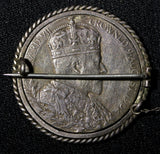 GREAT BRITAIN Medal,Pin,Brooch Silver 1902 Edward VII and Alexandra Coronation