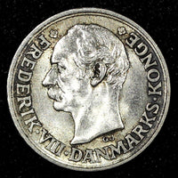 DENMARK Frederik VIII Silver 1907 VBP; GJ 10 Ore UNC  KM# 807 (24 719)