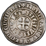 BELGIUM Hainaut  Guillaume I (1304-1337) AR 1/2 Gros PCGS AU58 RARE Chalon-45(6)