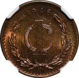 MEXICO Bronze 1946 Mo 1 Centavo NGC MS65 RB Nice Red Toned KM# 415  (044)