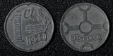 Netherlands German Occupation Zinc 1944 1 Cent WWII ISSUE KEY DATE KM# 170  (7)