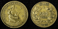 BRAZIL  Aluminum-Bronze 1928  500 Reis KM# 524 (27 644)