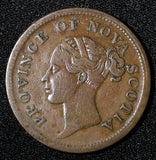 Canada NOVA SCOTIA Victoria Copper 1840 1 Penny Token KM# 4  (28 526)