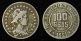 BRAZIL Copper-Nickel 1921 100 Reis Rio de Janeiro Mint KM# 518 (27 600)