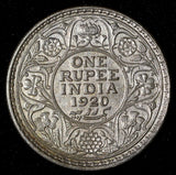 India-British George V Silver 1920 (C) Rupee Calcutta ASW: 0.3438oz  KM# 524 (7)