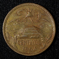 Mexico ESTADOS UNIDOS MEXICANOS Bronze 1954 20 Centavos KM# 439 (27 572)