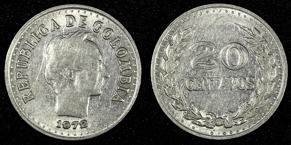 Colombia 1972 20 Centavos Santander KM# 246.1 (26 991)