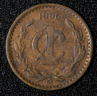 Mexico ESTADOS UNIDOS MEXICANOS Bronze 1906 1 Centavo narrow date KM# 415 (873)