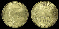 FRANCE Aluminum-Bronze 1963 10 Centimes UNC KM# 929 (27 396)