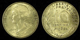 FRANCE Aluminum-Bronze 1963 10 Centimes UNC KM# 929 (27 396)