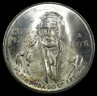 Mexico ESTADOS UNIDOS MEXICANOS Silver 1978 Mo 100 Pesos UNC 39mm KM# 483.2 (17)