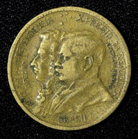 BRAZIL Dom Pedro and President Pess Aluminum-Bronze 1922 500 Reis KM# 521.1 (50)